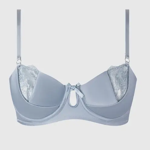 House of Desire Sienna Satin & Lace Bra Blue Romantic Underwire Size 3X/4X NEW