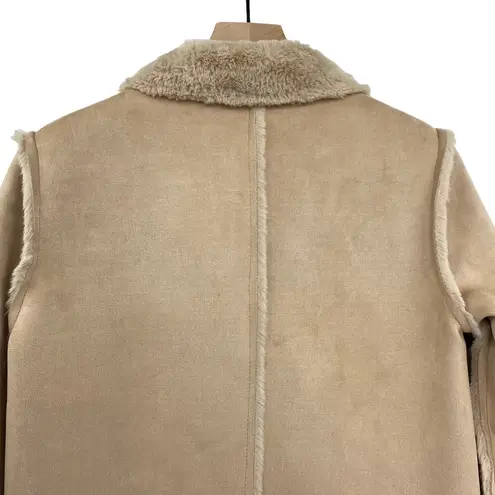 Anthropologie  Ett:twa Snowdrift Reversible Faux Fur Suede Longline Coat Small