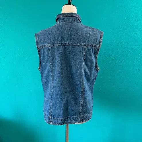 Rythm Blue Denim Full Zip Vest Cotton Collared Medium Wash Size L Size L
