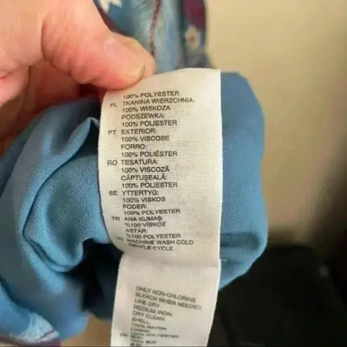 & Other Stories & Other Stories Blue Feather‎ Print Long Sleeve Mini Dress