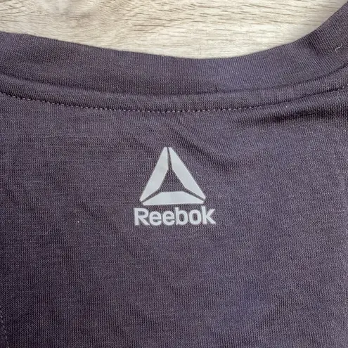 Reebok Purple Supreme Tee Speedwick Short Sleeve Crew Neck Open Back Size Medium