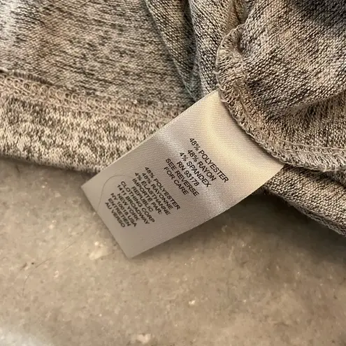 Tahari  Size M Gray Heather Mock Drape Neck Sleeveless Knit Pullover Top