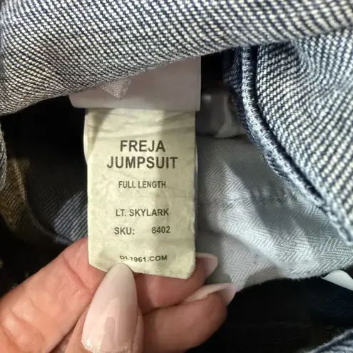 DL1961 Freja Jumpsuit Long Sleeve Blue Denim Tripoli Size Large