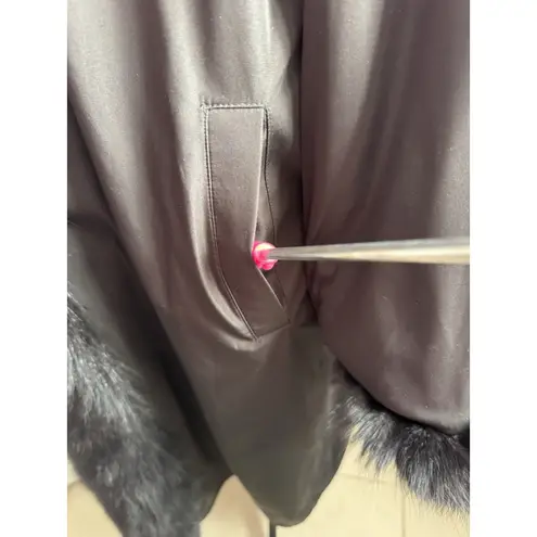 Marvin Richards Vtg Reversible Long Faux Fur Coat Sz 1X Black