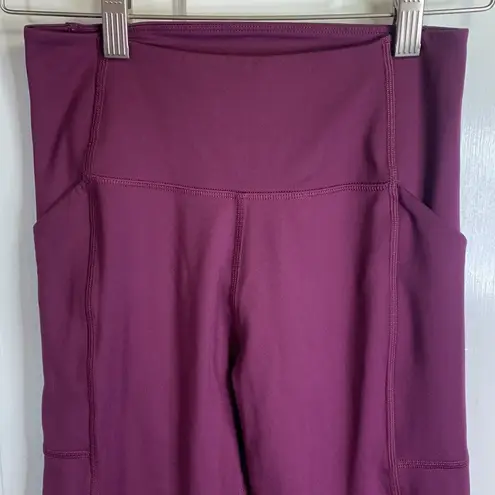 Girlfriend Collective Pocket Crop Leggings in Plum Burgundy W-473 Size S