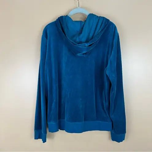 New York & Company Y2K Blue Velour Zip