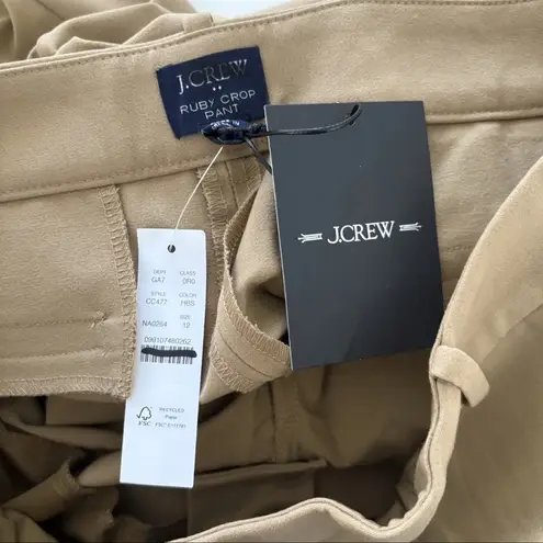 J.Crew NWT  Slim Cropped Ruby Pant Stretch Twill Camel