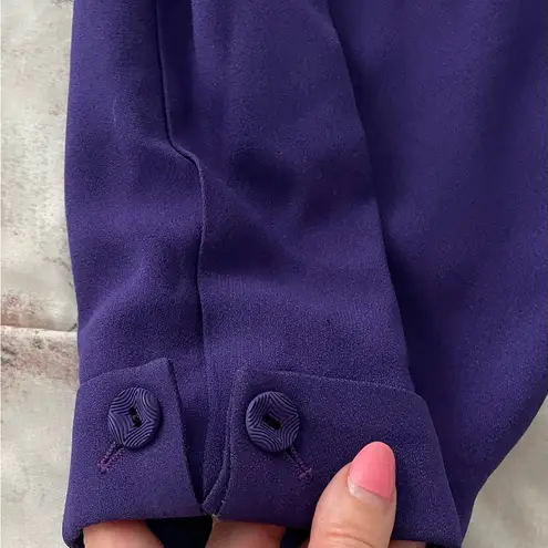 Emporio Armani purple acetate button cuff cap sleeves jumpsuit, size 40 party