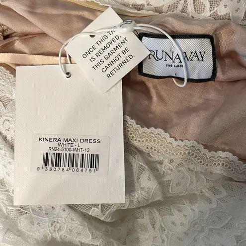 RUNAWAY THE LABEL NWT KINERA Chic White Lace Maxi Dress Size Large