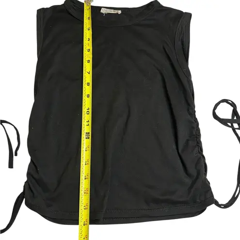 Olivia Rae Black Cinched Adjustable Sleeveless Crop Top | Clean Girl Aesthetic