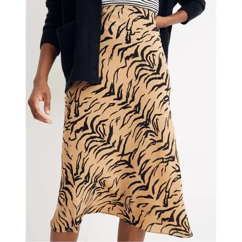 Madewell  Silk Midi Slip Skirt in Tiger Stripe