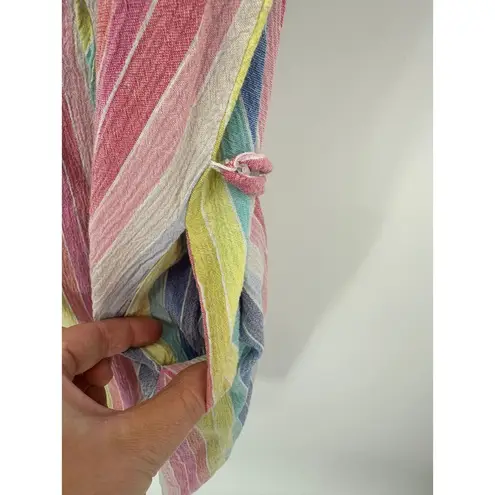 Draper James Drapers James RSVP Dress Women Large Pastel Striped Knee Length Rainbow Pockets