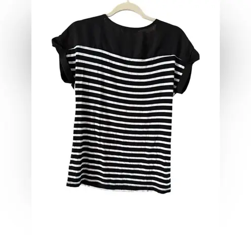 Christian Siriano Runway Style Small Black and White Striped Blouse
