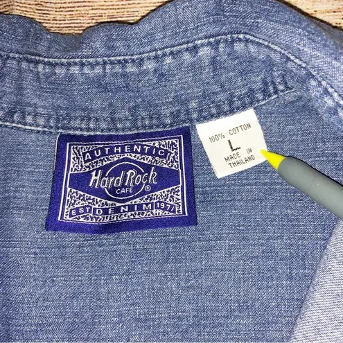 Hard Rock Cafe VintageHard Rock Cafe Myrtle Beach Sleeveless Denim Jean Shirt Size L