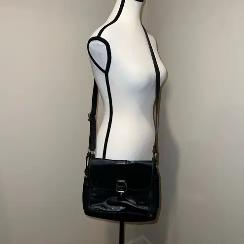 Fossil  Claudia Black Leather Versatile Shoulder/Crossbody Bag Flap Pockets