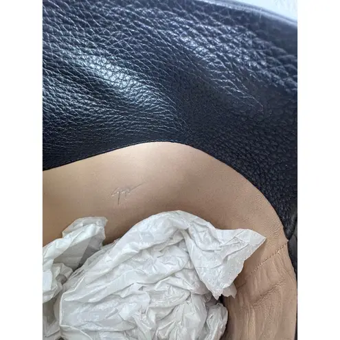 Vicini Giuseppe Zanotti Tall Black Leather Boots Size 40 High Heel Italian Chic