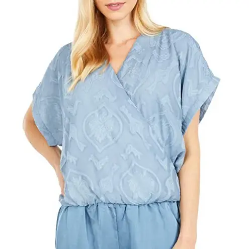 Bishop and Young New Textured Wrap Blouse Jayne Cross Front Top White