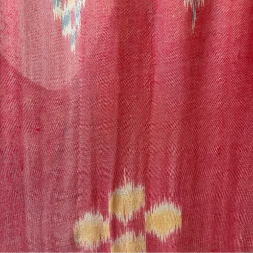 Indah Leyti High-Low Ruffle Hem Sundress Pink Endek Print Size Medium