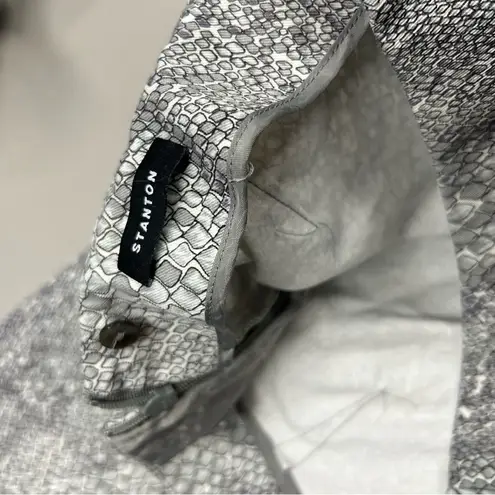 Lafayette 148 Stanton Snakeskin Pants Cropped Gray Purple White Womens Size 6