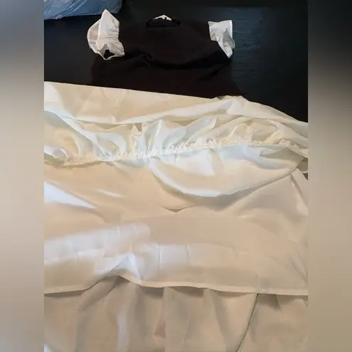 By The River Black & White Vest Maxi Dress with decorative sleeves Size M NWT Size M