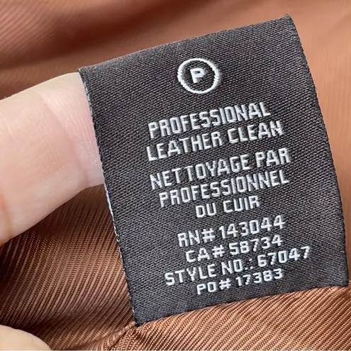 Badgley Mischka
Peplum Leather Jacket in cognac size medium