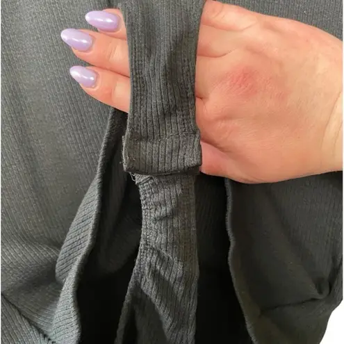 White Birch Black Ribbed Bodysuit Size Small V Neck