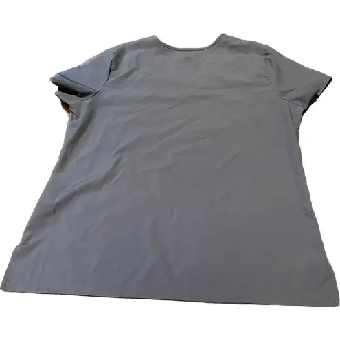 Natural Uniforms Scrub Top Large Blue Modern Fit Cool Stretch Nurse Medical Vet