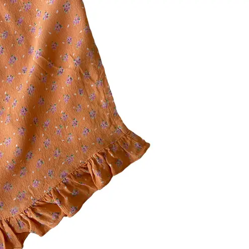 American Outpost Vintage 90s Orangeish pink floral skirt with a side slit š„