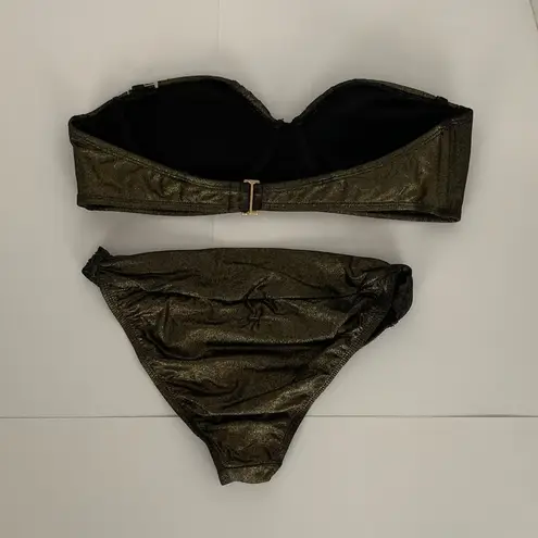 Zac Posen for Target Metallic Gold Bikini Set - Top Size XL / Bottom Size M