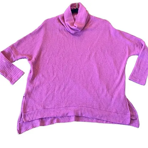 Amazon pink Waffle knit turtleneck oversized sweater xs