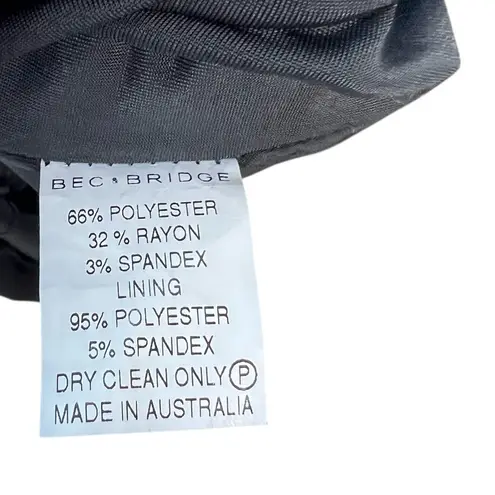 Bec & Bridge Textured Bodycon Mini Dress Ribbed Long Sleeve Black Size US 4