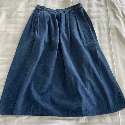 Calvin Klein Vintage  Denim Skirt Blue Midi Skirt Womens Size 10 Cotton USA Boho