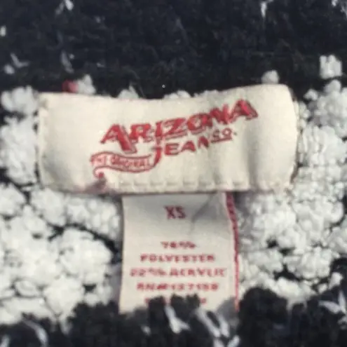 Arizona Jeans Arizona Jean Chunky Black White Striped Sweater XS Fuzzy Soft Comfy Extra Small