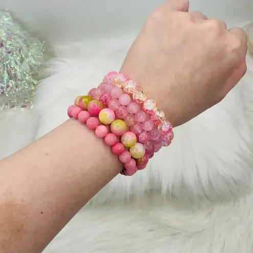 Pink Mix Arm Candy Beaded Bracelets Bundle