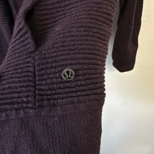 LULULEMON Sit In Lotus Wrap II Black Cherry Purple Athletic Cardigan Sweater 6