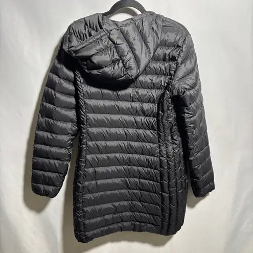 Aventure Black Packable Goose Down Puffer Coat Jacket Women's Large Puffy Hood Black