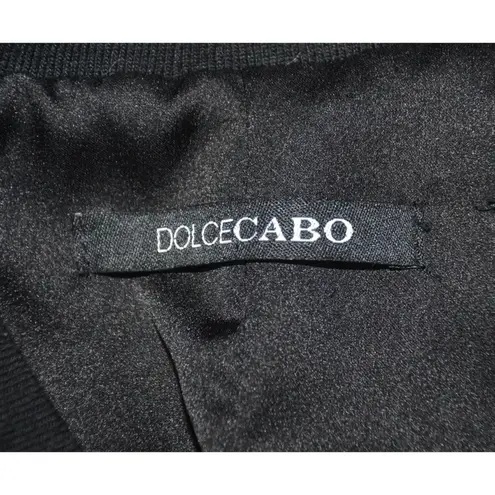 Dolce Cabo FRIDA Floral Embroidered Bomber Jacket Size S Full Zip Boho Colorful Black