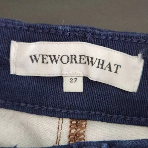 We Wore What Women's Navy and Brown Plaid Jeans Size 27 NWT Icon Jeans Plaid - Image 9