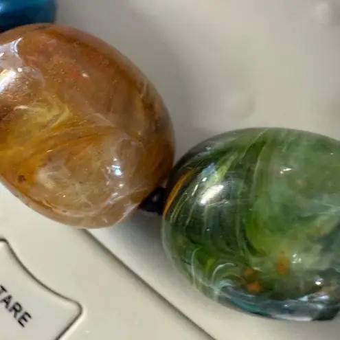 Multicolor Chunky Oval Bead Necklace Extender Chain Lobster Clasp Choker Adjusts Green