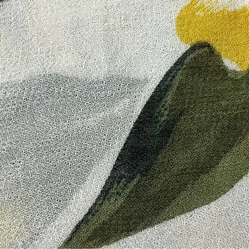 Newport News Sunstreak By 90s Vtg Floral Sheer Tunic Blouse Retro Beach Boho M