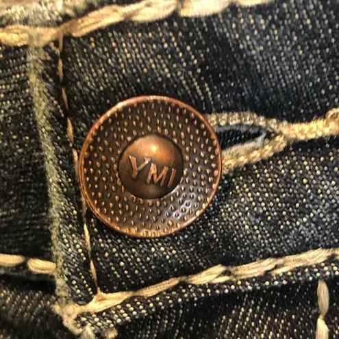 Ymi  Dark Wash and White Stitching  Straight Leg Jeans