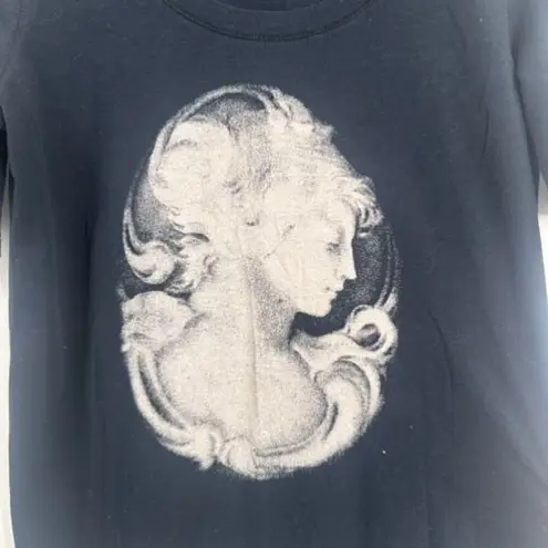 Soma Lotus by Peruvian Pima Cotton Scoop Neck Black T-Shirt W/ Grecian Image XS