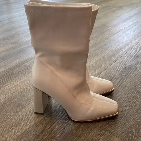 Dream Paris Dream Pairs festival cosplay white gogo boots mid calf patent 8