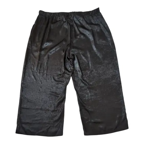 Johnny Was Wide Leg Pants NWT Womens Plus Size 2X Jade Black Shimmer Evening