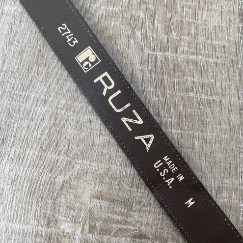 90s Vintage Teal Blue Textured Leather Belt Brass Buckle Women’s M Southwestern Size M