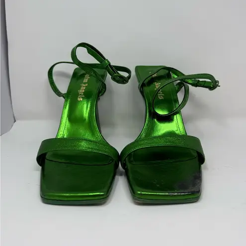 Palm Angels Palm Metallic Tree Heeled Sandals Size US 9