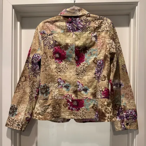 Christopher & Banks Floral Patterned Zip Up Women’s Jacket Size L Boho Western