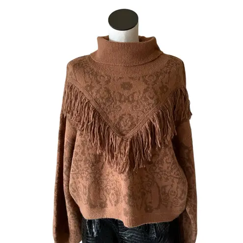 NWT Grey Collective Fringe Detail Sweater Chocolate Brown Y2K THRUSH Size XL
