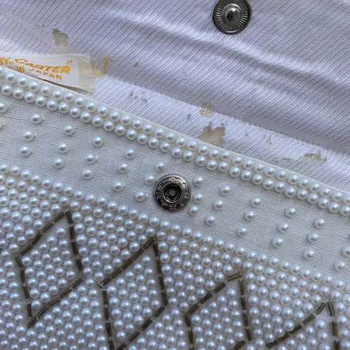 Vintage Bags by Carter Beaded in Japan Beaded Pouch Tan