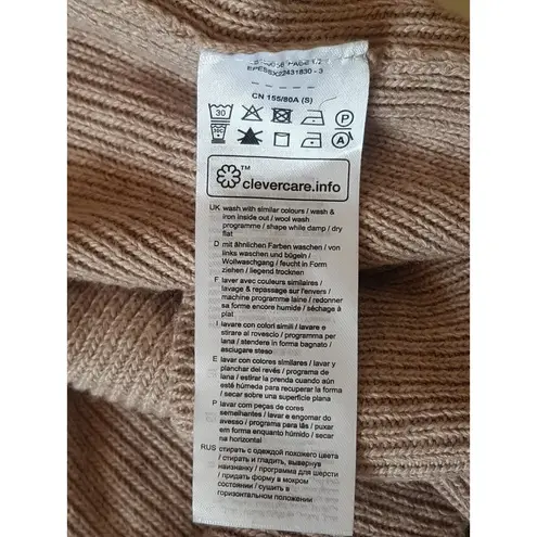 Esprit EDC Womens Sweater Cardigan Sz Small Open Ribbed Hoodie Minimalist Brown